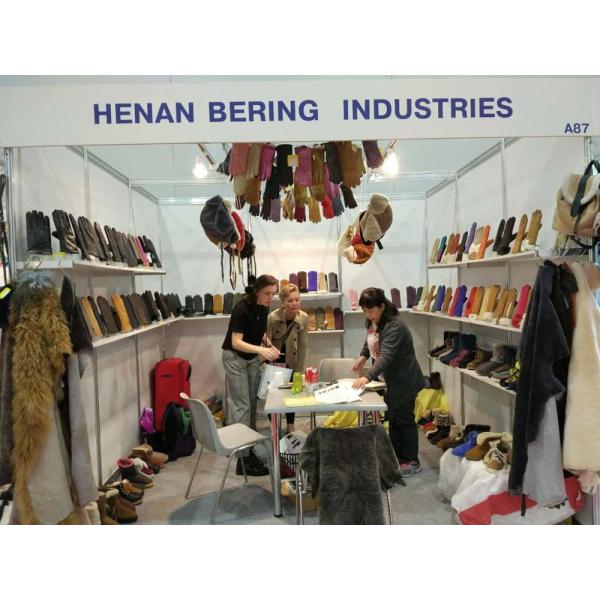 Stock Ladies Lambskin Gloves with Curly Fur Trim Cuff Shealring Sheepskin Fingerless Gloves