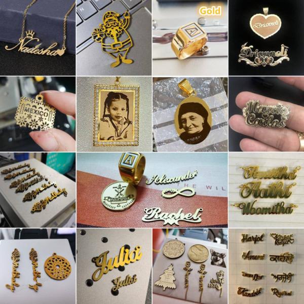 Fast and 20W/30W/50W/100W Gold Silver Jewelry Laser Marking Machine for Ring Bracelet Necklace Pendant Cutting Engraving