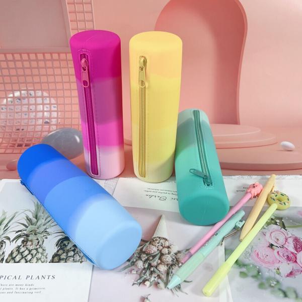 Bolso de lápiz de silicona elegante bolso de lápiz portátil e impermeable para artículos de oficina