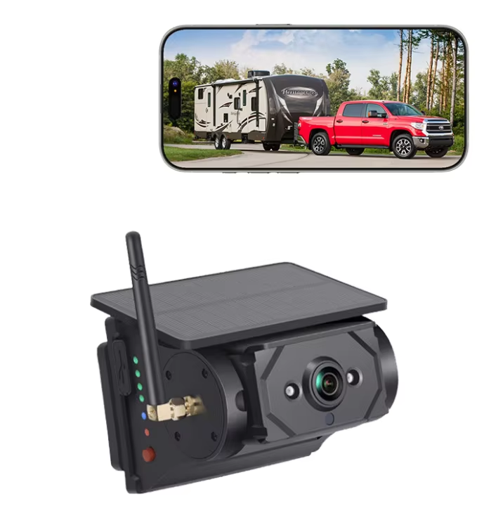 WiFi Solar Powered Camera, Front Rear Side View Cam Compatible with IOS Android for Winnebago Bus Van Truck RV Camper OEM