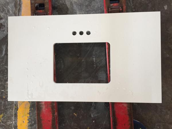 Pure White Solid Stone Countertops For Kitchen Cabinet Quartz Material