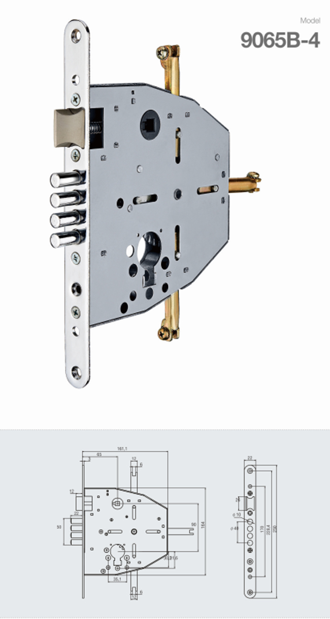 дистанционирование отверстия замка 90mm Mortise квадратной головки 250*22mm