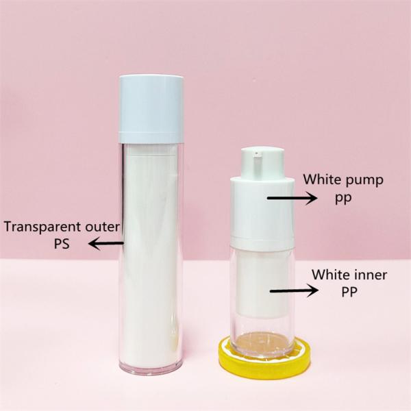 Pink Round Twist Up Airless Cosmetic Pump Bottles 50ml 100ml