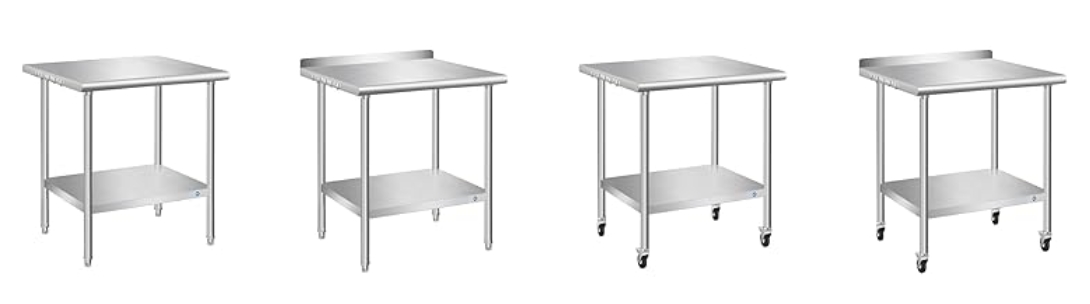Stainless Steel 304 Kitchen Workbench with Customizable Size and Corrosion Resistant for Commercial Use