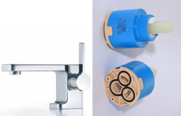 Contemporary Square Single Hole Bathroom Sink Faucet , Single handle Solid Brass Basin Mixer