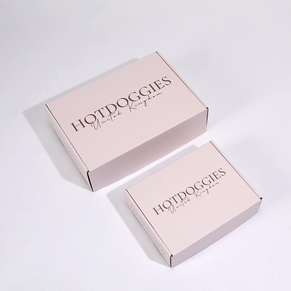 Cajas de cartón con logotipo de embalaje impreso personalizado en rosa
