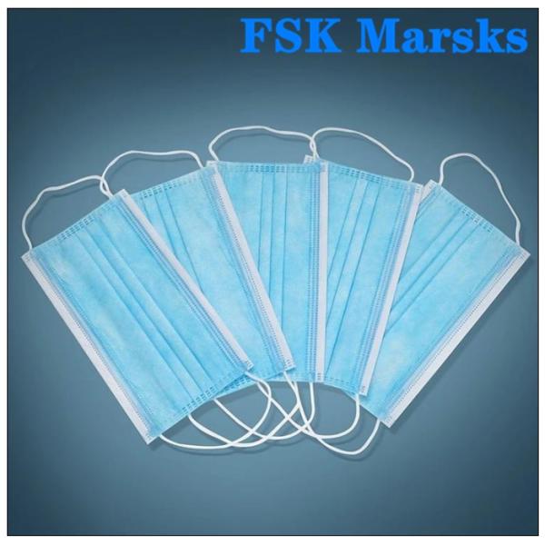 Non Woven Disposable Medical Mask Blue Surgical Mouth Mask 3 Layer For Hospital