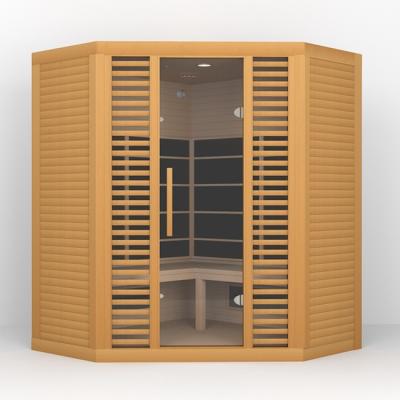 3-5 Person Low Emf Corner Infrared Sauna Room Red Light Therapy 2300W