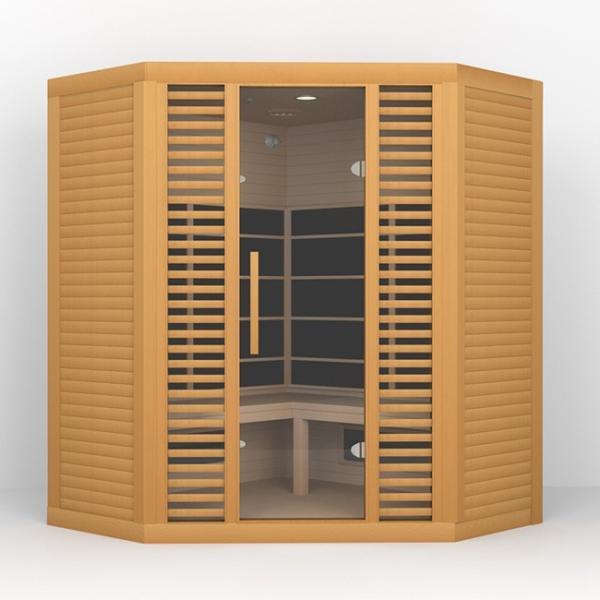 3-5 Person Low Emf Corner Infrared Sauna Room Red Light Therapy 2300W