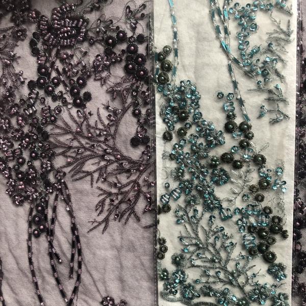 Easily Customizable Luxury 3D Flowers Beaded Embroidery Lace Fabric New Design Lace for Women's Clothing Dance  Dresses