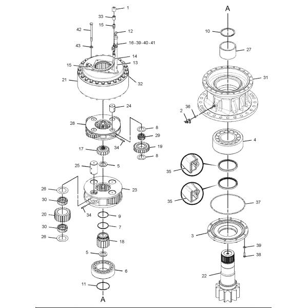 Construction Machinery Parts Excavator Gear E330C E330D E336D