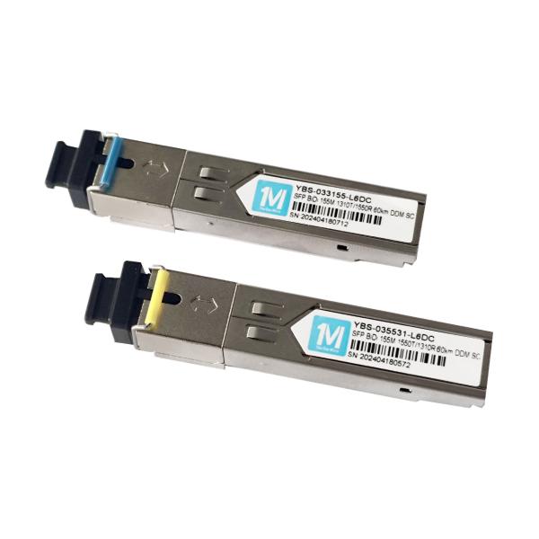 155M BIDI 60km 1310nm/1550nm SC Connector DDM WDM Simplex Optical Module Transceiver SFP Module for Telecom Applications