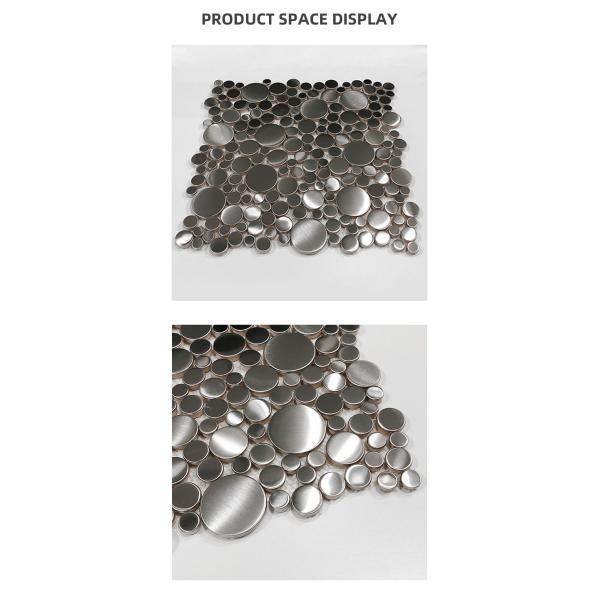 PVD Sliver цвет волосы Окончание Большое Малое Круглое Сплисинг Декоративные нержавеющие изделия Стальная отделка Металлическая мозаичная плитка