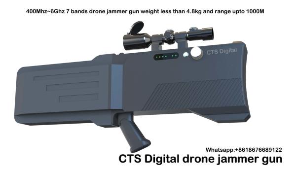 7 Bands Drone Jammer 400mhz ~6ghz Anti Drone System 1000m Jamming Range