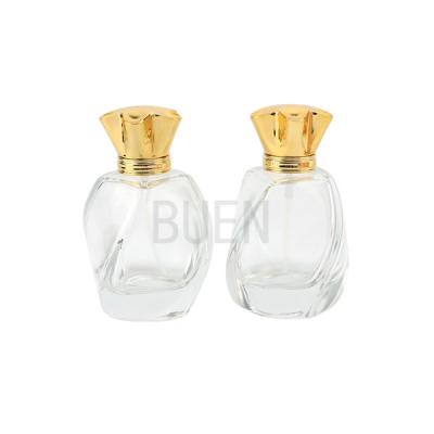Garrafa de perfume portátil de uma rotação de 360 graus com a baioneta plástica dourada da tampa