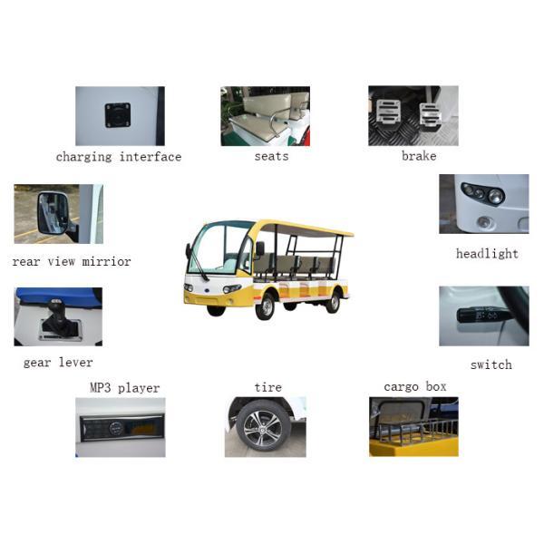 Туристический автобус корабля 11 пассажира электрический осмотр достопримечательностей с колесами мотора 4 DC 5kW