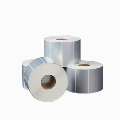 Rectangle Silver Foil Stickers PET Labels For Tags Sticker Seals And Gift