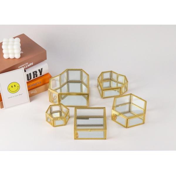 Glass Greenhouse heart shape Lace jewelry accessories gift package box cover circle boxes glass display box