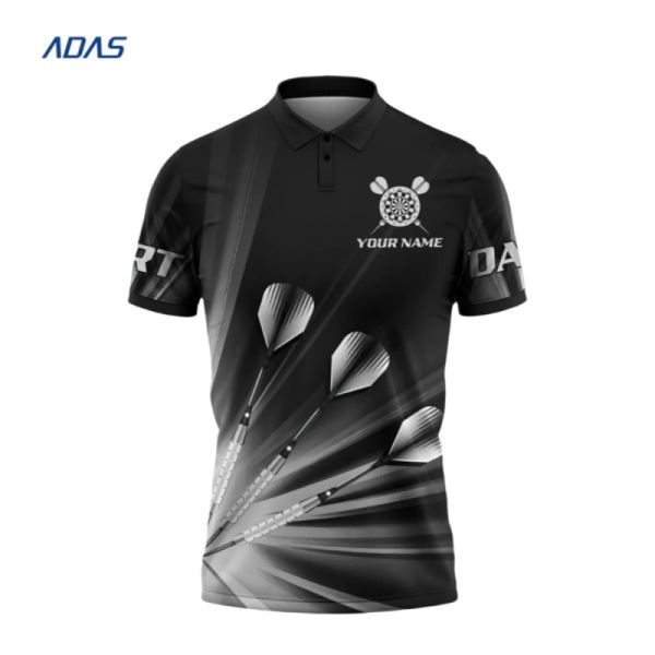 Full Custom Print Men's Dart Bowling shirt Quick Dry Breathable Crew dart top Wholesale