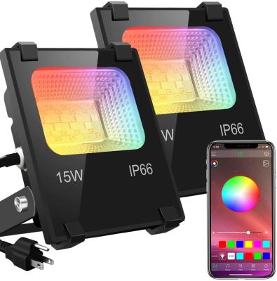 15W 2700K IP66 Garden Decoration Lights RGB APP Control 20 Modes