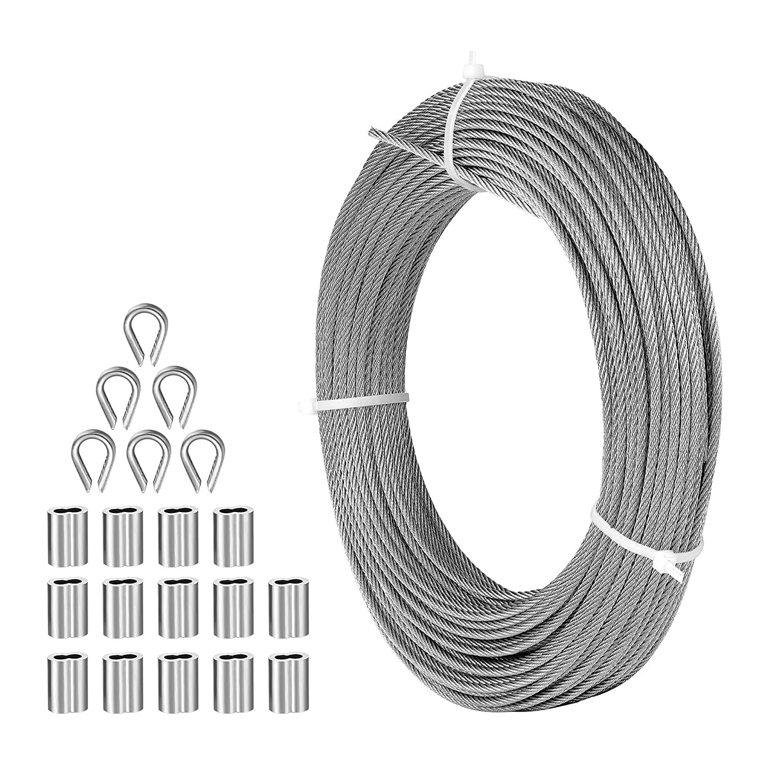T316 - 1/8Stainless Steel Cable (7x7 Strands) 7x19 Strands Construction SS Cable 3/16 T304 Stainless Steel Cable Wire Rope