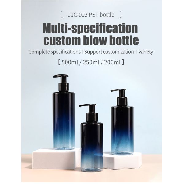 300ml 500ml Transparent Pump Bottle Cosmetic Shampoo Empty Bottle With Spray Pump Head