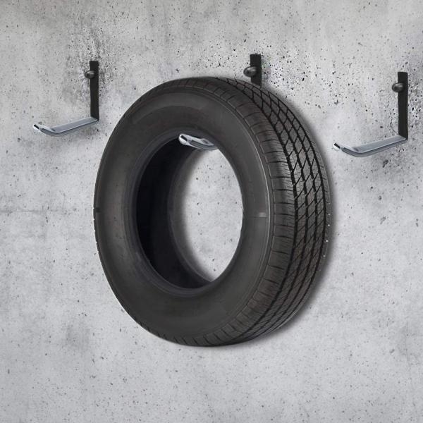 Garage Wall Tool Holder Organization System Storage Tire Hooks in Black Carbon Steel