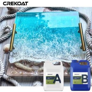 Лоснистые прозрачные глубокие льют эпоксидную смолу для картин ваяют столешницы