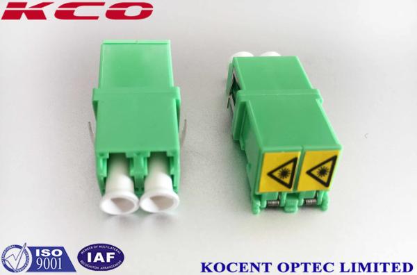 Green Fiber Optic Adapter LC APC Shutter PC Material Low Insertion Loss