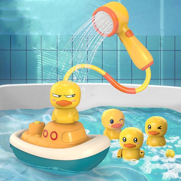Gender-Neutral Summer Water Playing Toy Yellow Duck Electric Shower for 5-7 Years Old