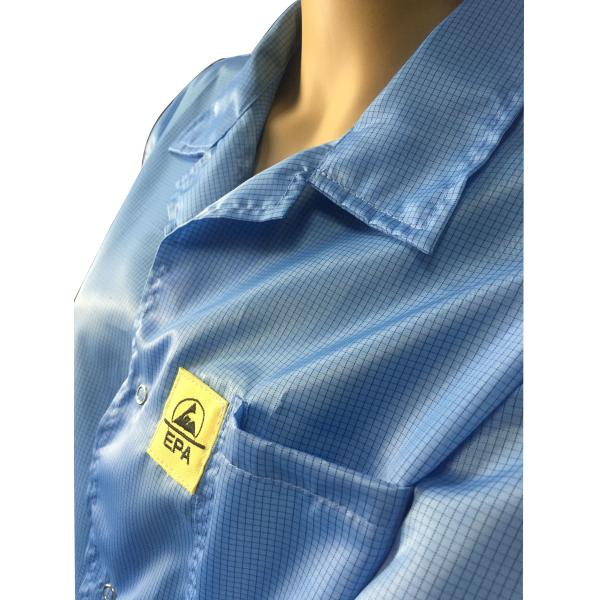 La chaqueta estática anti y los pantalones del poliéster seguro de la ropa del ESD del recinto limpio clasifican 1000 - 10000