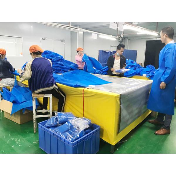 Blue Surgical Isolation Gown Full Back Non Sterile / Disposable Protective Wear