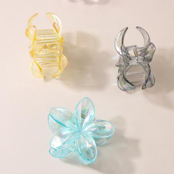 AB color frangipani hair clip Flower shark clip hair accessories