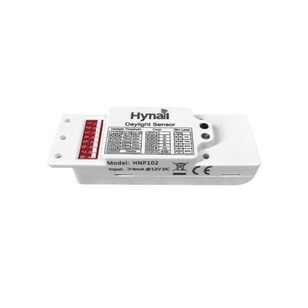 12~24VDC input built-in daylight sensor HNP102, 0~10V / PWM output, tri-level dimming control, dual-photocell differentiate natural light & lamp light, with built-in timer, 8PIN dip-switch settings