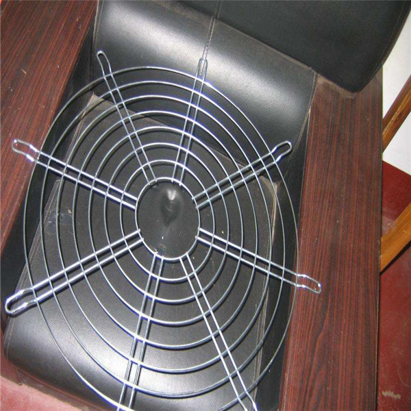 Hanging Wire Mesh Baskets , 200mm Air Exhaust Black Wire Metal Fan Finger Guard