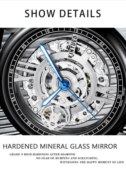 KINYUED Brand Full Hollow Surface Skeleton Couples Stainless Steel Strap Watches Waterproof Automatic Mechanical relojes