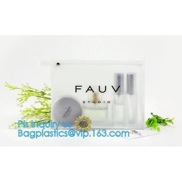 vinyl travel cosmetic bag, Frosted Slider Zipper PVC Bag for Clothes Packaging, PVC/EVA vinyl slider top zipper bag for