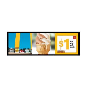 60000H Бесплатно CMS Растянутый бар LCD дисплей 350-700 Нит Для полки магазина