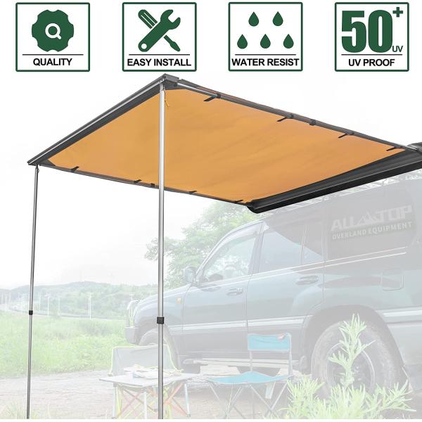 0.22M2 Camper Roof Side Outdoor Car Tent Retractable Gazebo Tent PU4000 210D Oxford