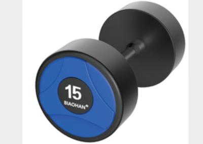 Fashion Gym Weights Dumbbells , Black PU Dumbbells With  Stainless Handle