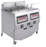 Panel de computadora digital Dos ollas Cuatro cestas Fritadora automática GAS Fritadora abierta