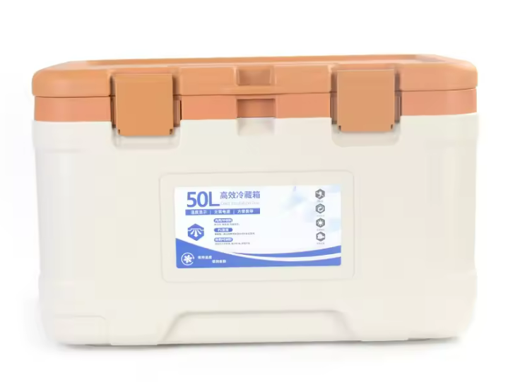 50L Plastic Ice Cooler Box With Wheels Waterproof and Thermal Insulated Hard Cooler for Outdoor Activities