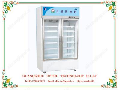 OP-005 Two Glass Swing Doors Freezer Adjustable Shelf Display Cooler Medical Refrigerator
