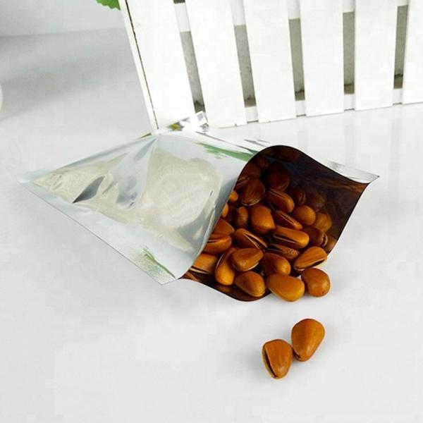 Custom Clear Silver Aluminum Foil Pouch Heat Seal Aluminum Foil Bags with Tear Notch