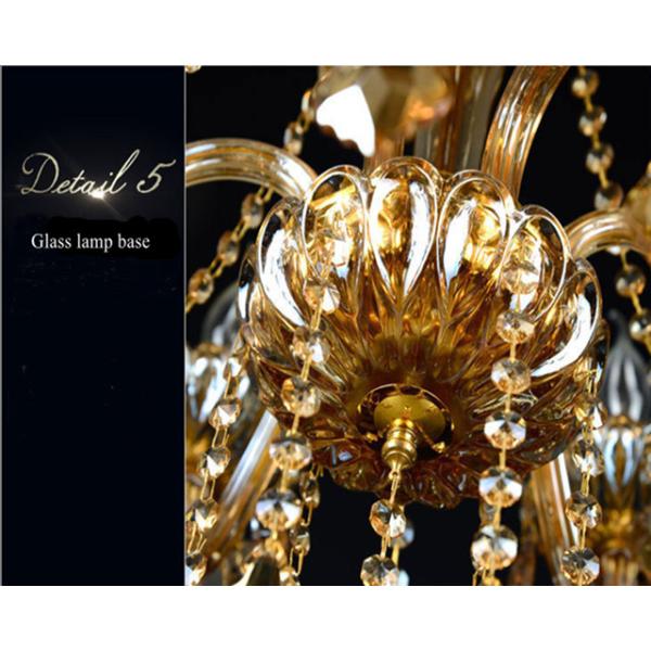 6 Bulbs 850*700mm K9 Stainless Steel 220V Hanging Candle Chandelier