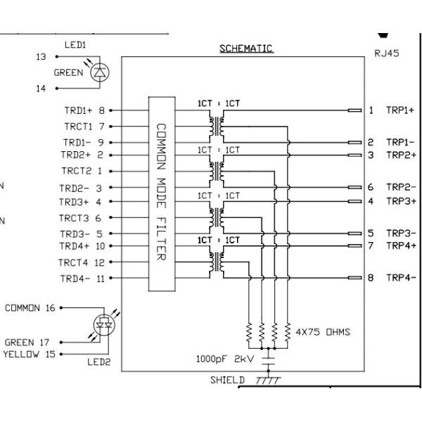 Плата основания-T L836-121T-KD 2.5G вниз с разъем-розетки низкопрофильного Rj45 Magjack с Gy/G привела