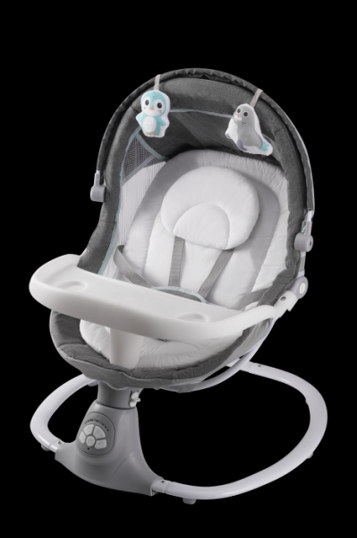 Blue Automatic Infant Bouncer Folding Electric Swing For Newborn