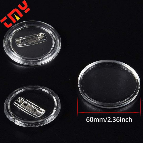 2.36 Inch Clear Acrylic Round Button Badges Kit with Pins - DIY Crafts & Craft Activities, Factory Price Wholesale Bulk Set