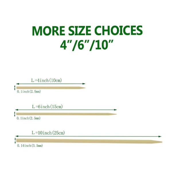 Large Diameter Long Bamboo Round Wooden Sticks for Customized BBQ Skewers Different Sizes