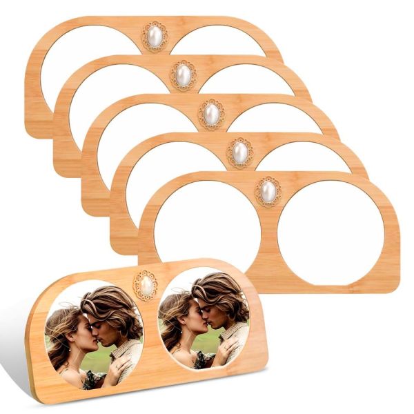 Double Sweet Sublimation Blank Bamboo Photo Frame Custom Wood Framed Photos For Home Office Decoration